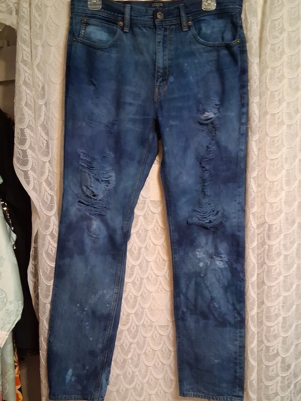 J. Crew Slim Straight Distressed Blue Jeans